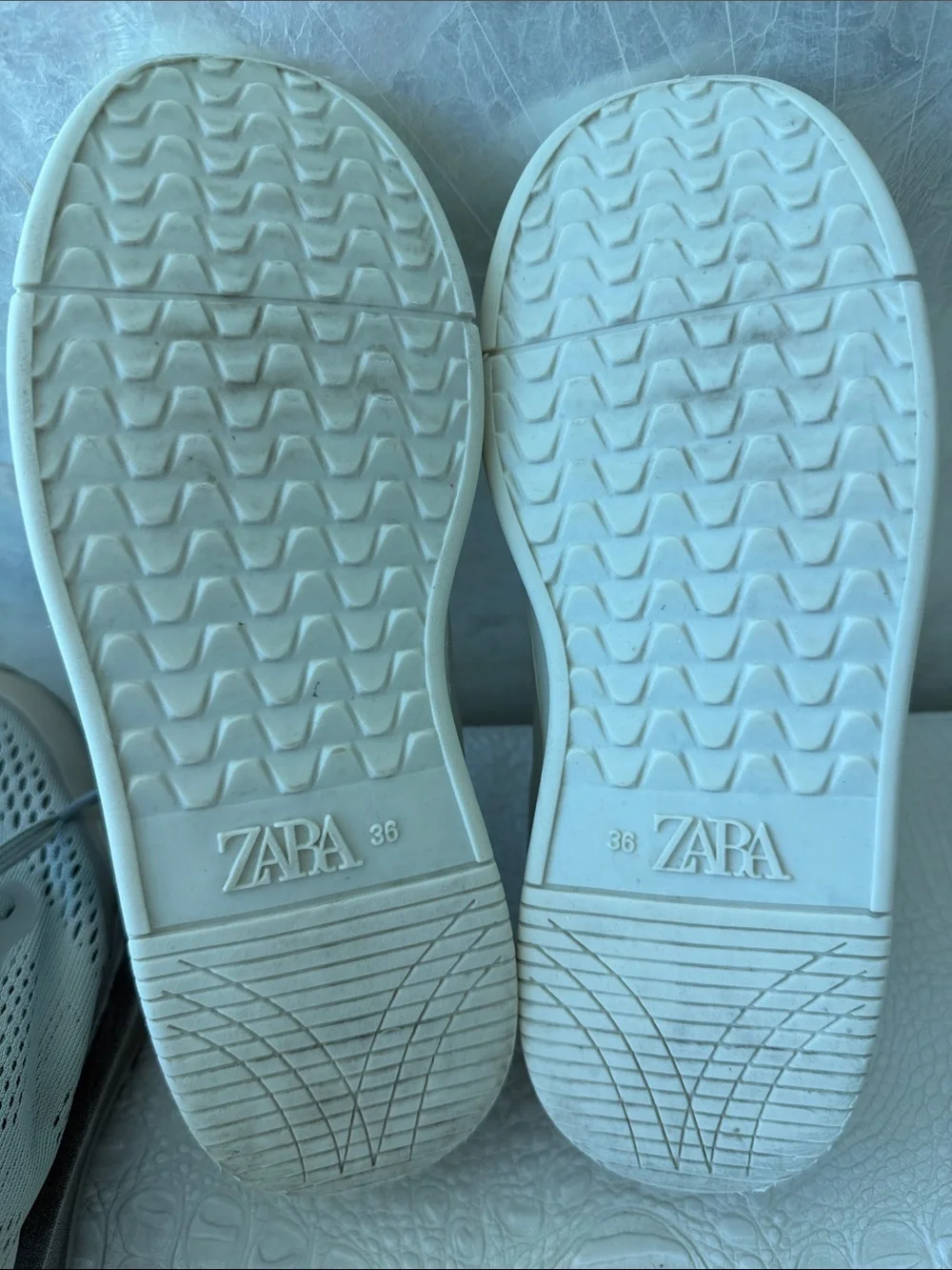 ZARA TWO PAIRS OF Kids Gray Athletic and white/gray Sneakers both size 36